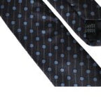 Schwarze blau gepunktete Krawatte aus Seide, verstellbar, für Herren
