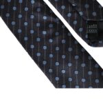 Schwarze blau gepunktete Krawatte aus Seide, verstellbar, für Herren