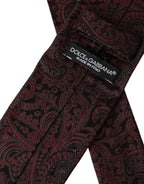 Cravatta da uomo regolabile in seta fantasia Bordeaux