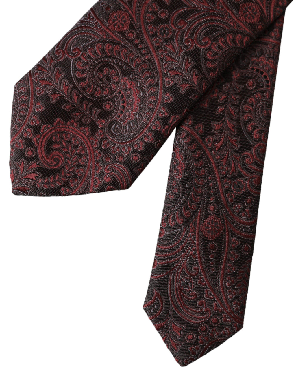 Cravatta da uomo regolabile in seta fantasia Bordeaux