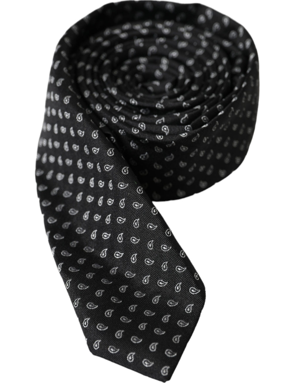 Cravatta regolabile da uomo in seta jacquard nera