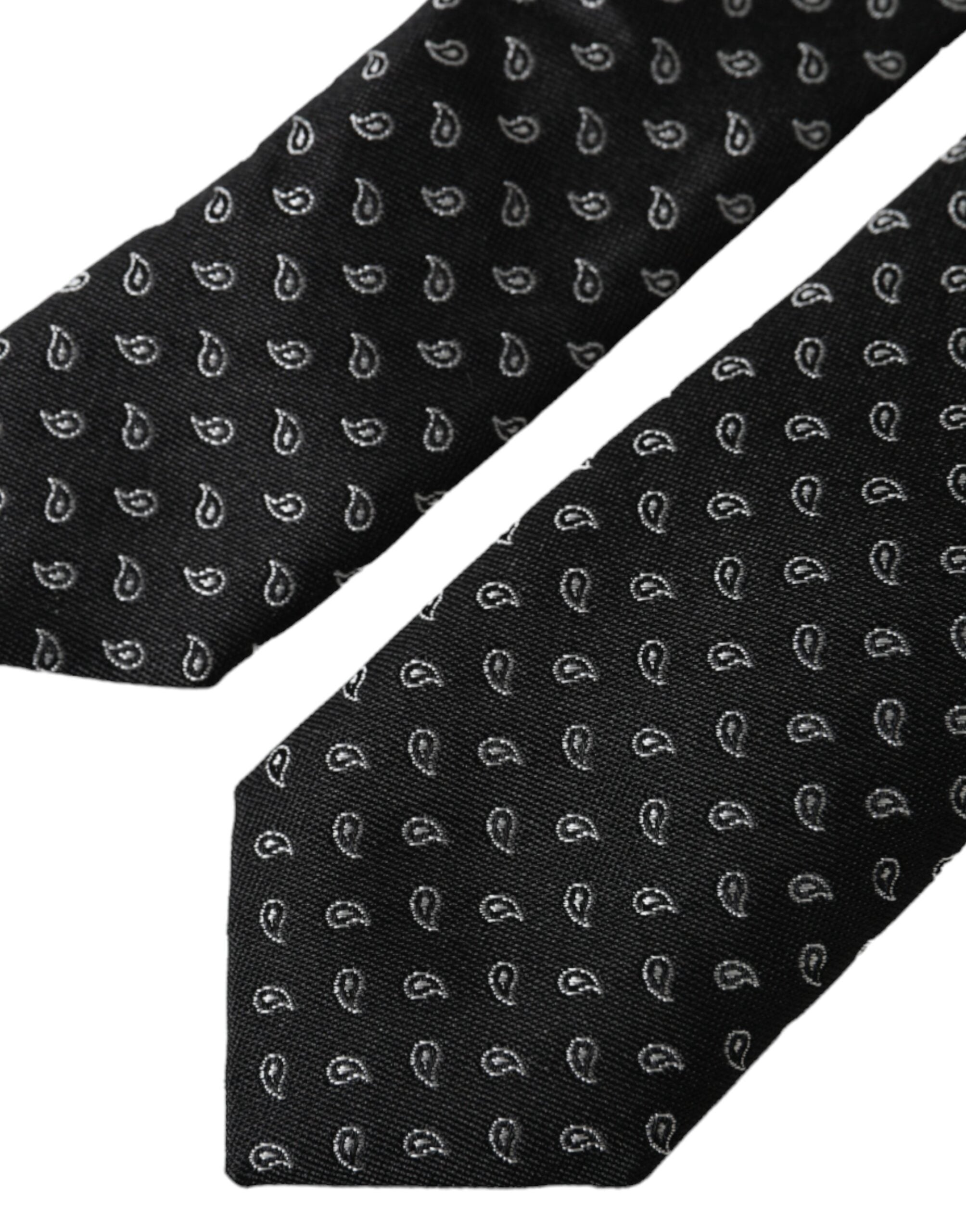 Cravatta regolabile da uomo in seta jacquard nera