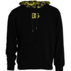 Schwarzer Baumwoll-Hoodie mit Logo
