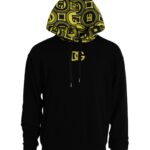 Schwarzer Baumwoll-Hoodie mit Logo