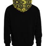 Schwarzer Baumwoll-Hoodie mit Logo