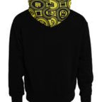 Schwarzer Baumwoll-Hoodie mit Logo