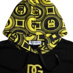 Schwarzer Baumwoll-Hoodie mit Logo