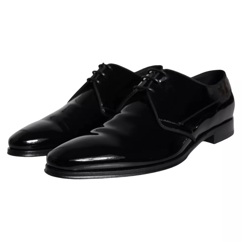Herren-Derby-Schuhe aus schwarzem Kalbsleder
