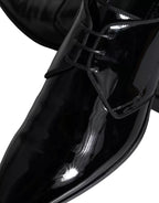Herren-Derby-Schuhe aus schwarzem Kalbsleder