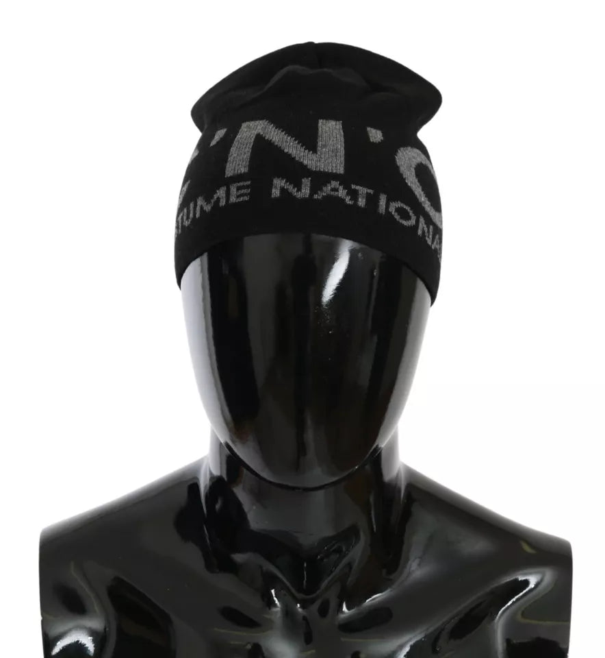 Mütze mit Markenlogo aus Wollmix in Schwarz