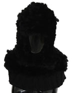 Schwarzsilberfuchs-Kaschmir-Kapuzenschal