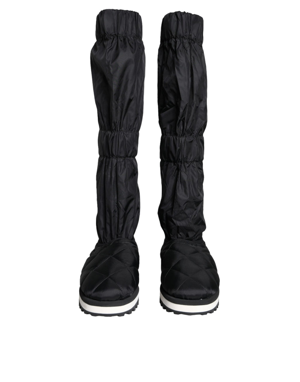 Schwarze gesteppte High-Top-Boots-Sneaker