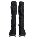 Schwarze gesteppte High-Top-Boots-Sneaker