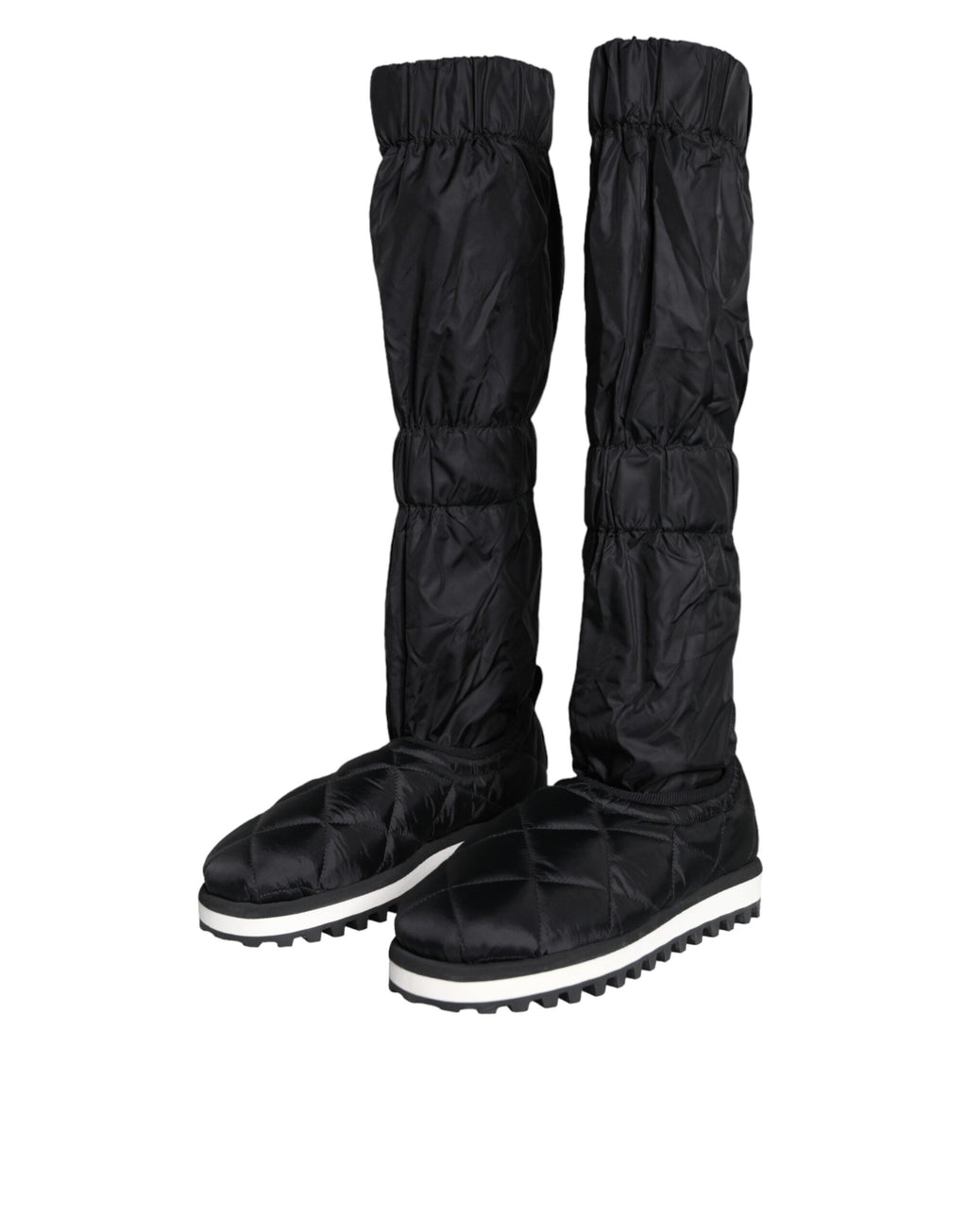 Schwarze gesteppte High-Top-Boots-Sneaker
