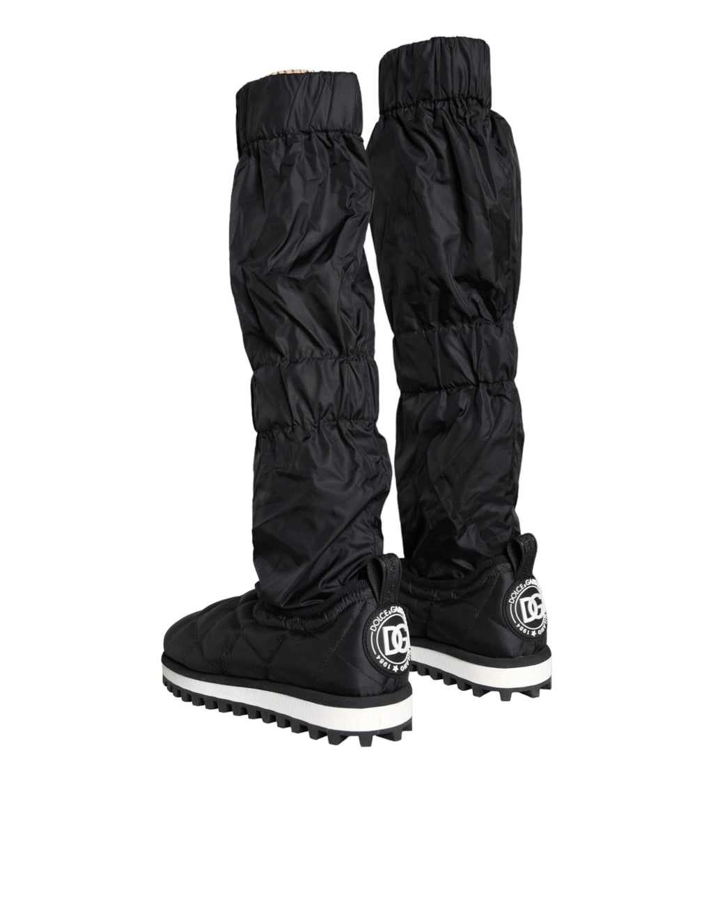 Schwarze gesteppte High-Top-Boots-Sneaker