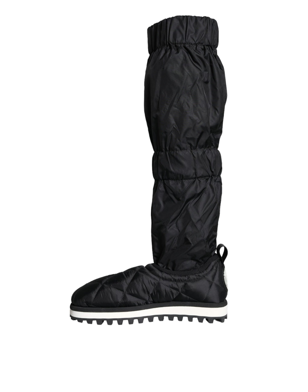 Schwarze gesteppte High-Top-Boots-Sneaker