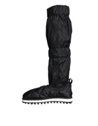 Schwarze gesteppte High-Top-Boots-Sneaker