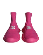 Pinkfarbene Socken-Sneaker mit Logo-Print zum Reinschlüpfen