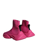 Pinkfarbene Socken-Sneaker mit Logo-Print zum Reinschlüpfen