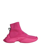 Pinkfarbene Socken-Sneaker mit Logo-Print zum Reinschlüpfen
