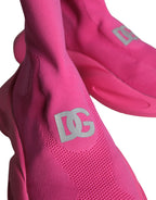 Pinkfarbene Socken-Sneaker mit Logo-Print zum Reinschlüpfen