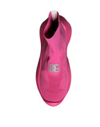 Pinkfarbene Socken-Sneaker mit Logo-Print zum Reinschlüpfen