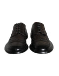 Schwarze Leder Oxford Wingtip Business Herrenschuhe