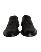 Schwarze Leder Oxford Wingtip Business Herrenschuhe