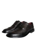 Schwarze Leder Oxford Wingtip Business Herrenschuhe