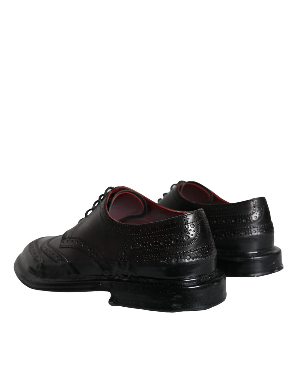 Schwarze Leder Oxford Wingtip Business Herrenschuhe