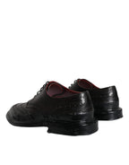 Schwarze Leder Oxford Wingtip Business Herrenschuhe