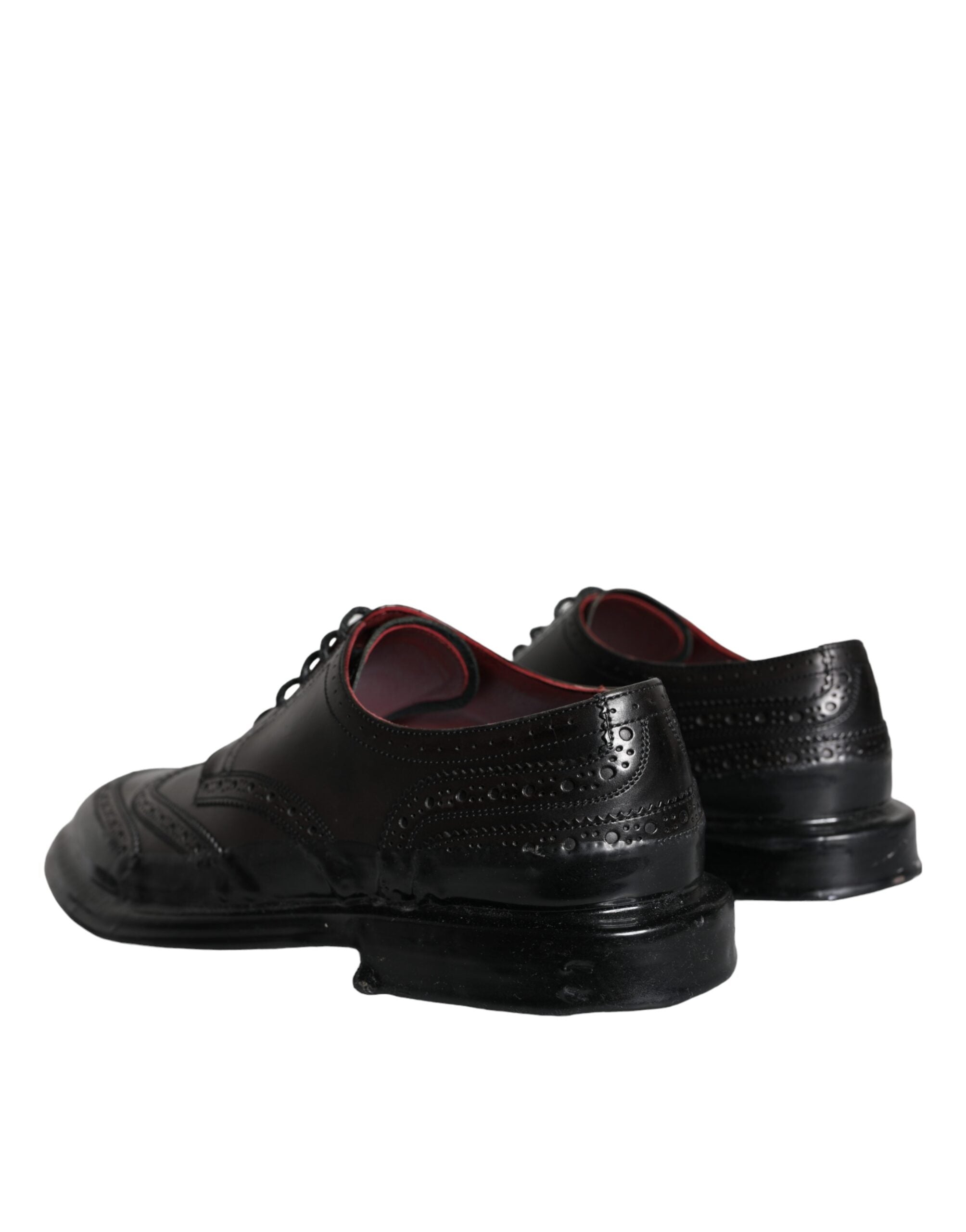 Schwarze Leder Oxford Wingtip Business Herrenschuhe