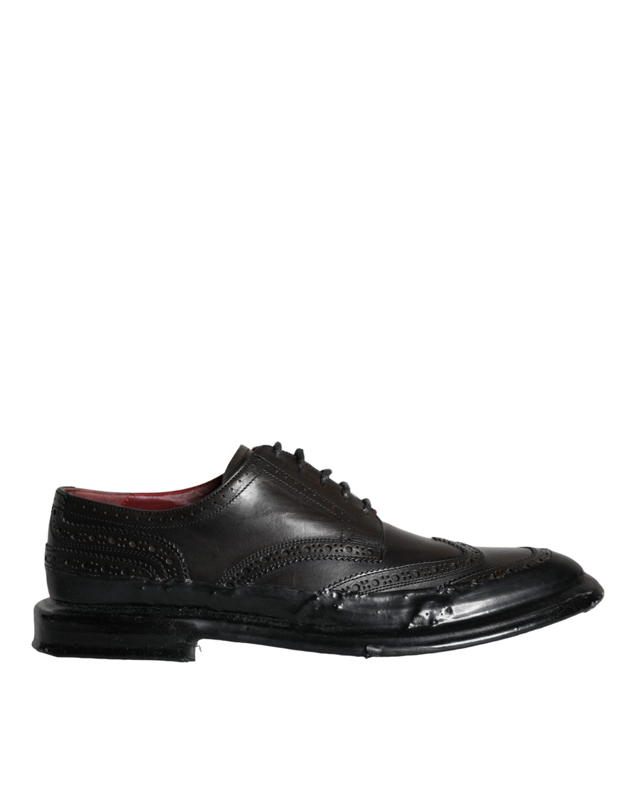 Schwarze Leder Oxford Wingtip Business Herrenschuhe