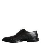 Schwarze Leder Oxford Wingtip Business Herrenschuhe