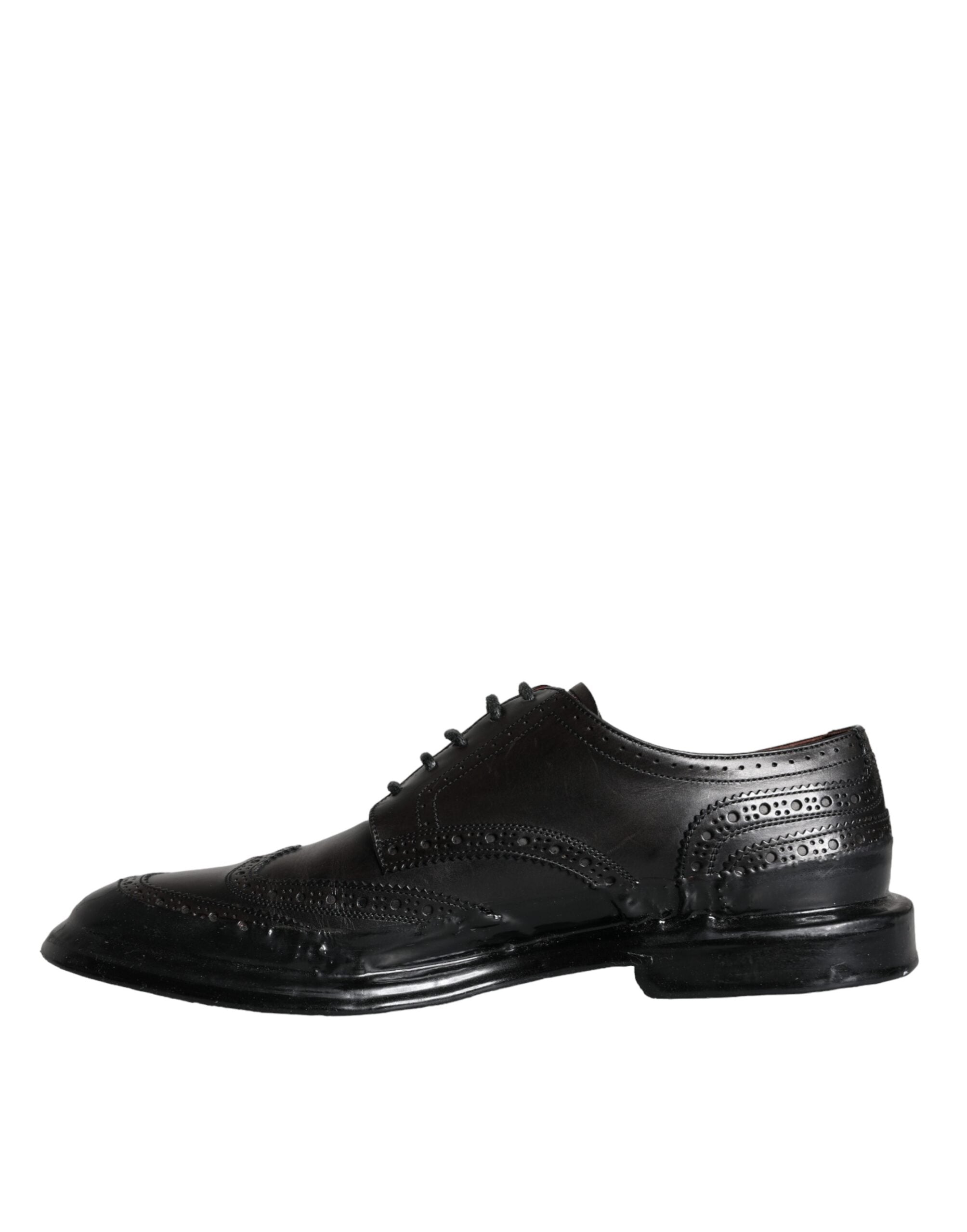 Schwarze Leder Oxford Wingtip Business Herrenschuhe