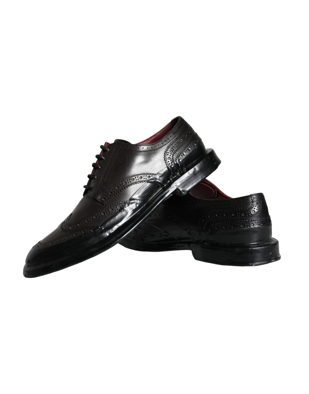 Schwarze Leder Oxford Wingtip Business Herrenschuhe