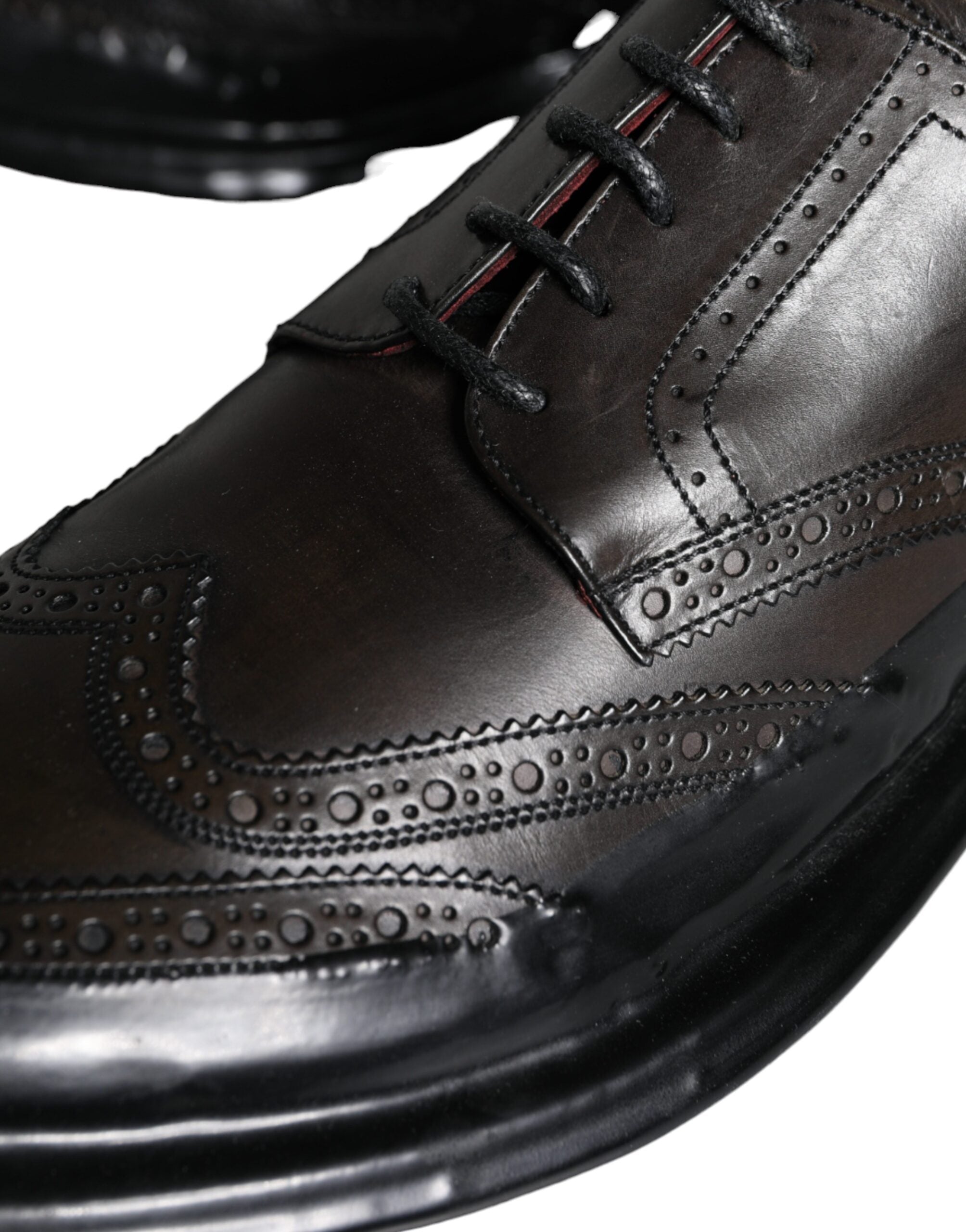 Schwarze Leder Oxford Wingtip Business Herrenschuhe