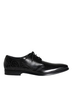 Schwarze Derby-Herrenschuhe aus Kalbsleder