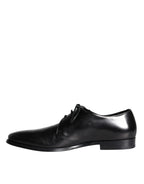 Schwarze Derby-Herrenschuhe aus Kalbsleder