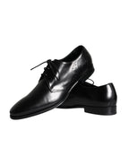 Schwarze Derby-Herrenschuhe aus Kalbsleder