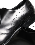 Schwarze Derby-Herrenschuhe aus Kalbsleder