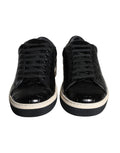 Herren-Sneaker aus schwarzem Leder, halbhoch