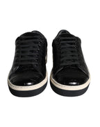 Herren-Sneaker aus schwarzem Leder, halbhoch
