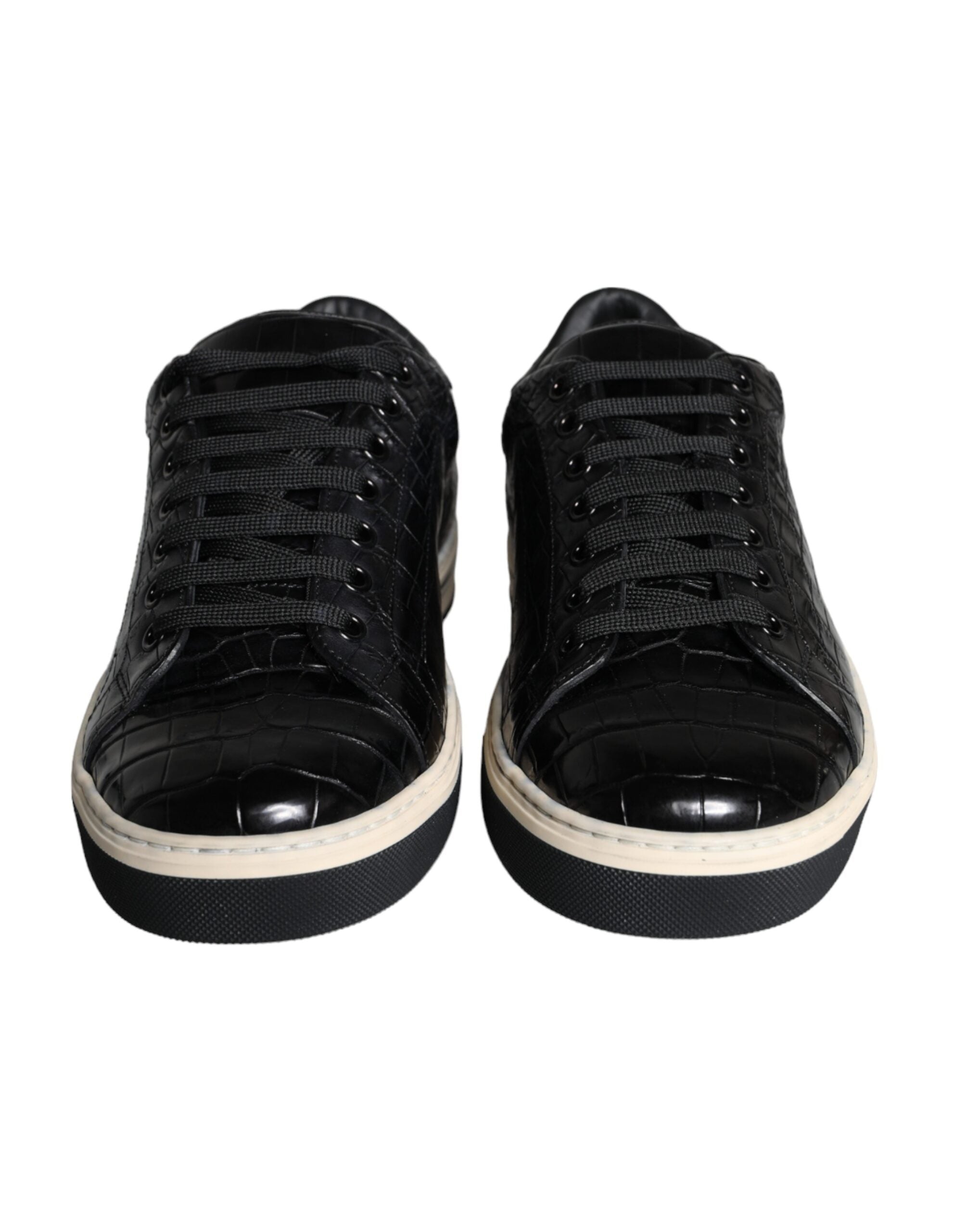 Herren-Sneaker aus schwarzem Leder, halbhoch