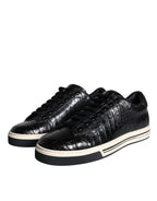 Herren-Sneaker aus schwarzem Leder, halbhoch