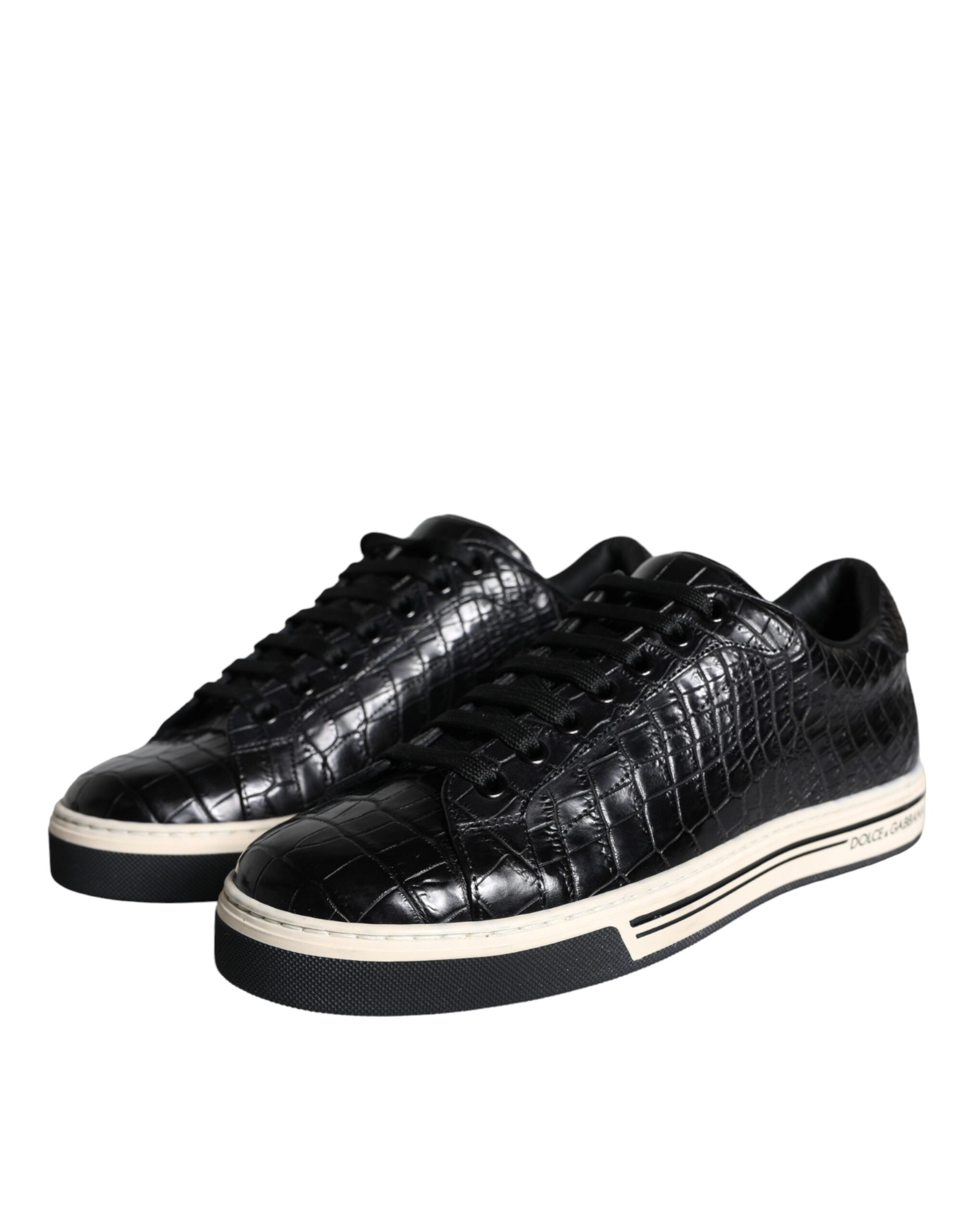 Herren-Sneaker aus schwarzem Leder, halbhoch