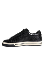 Herren-Sneaker aus schwarzem Leder, halbhoch
