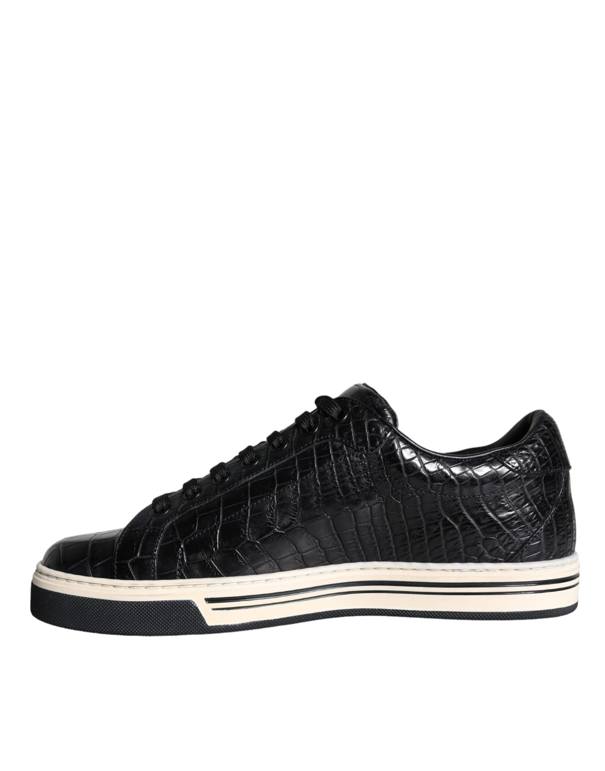 Herren-Sneaker aus schwarzem Leder, halbhoch