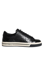 Herren-Sneaker aus schwarzem Leder, halbhoch