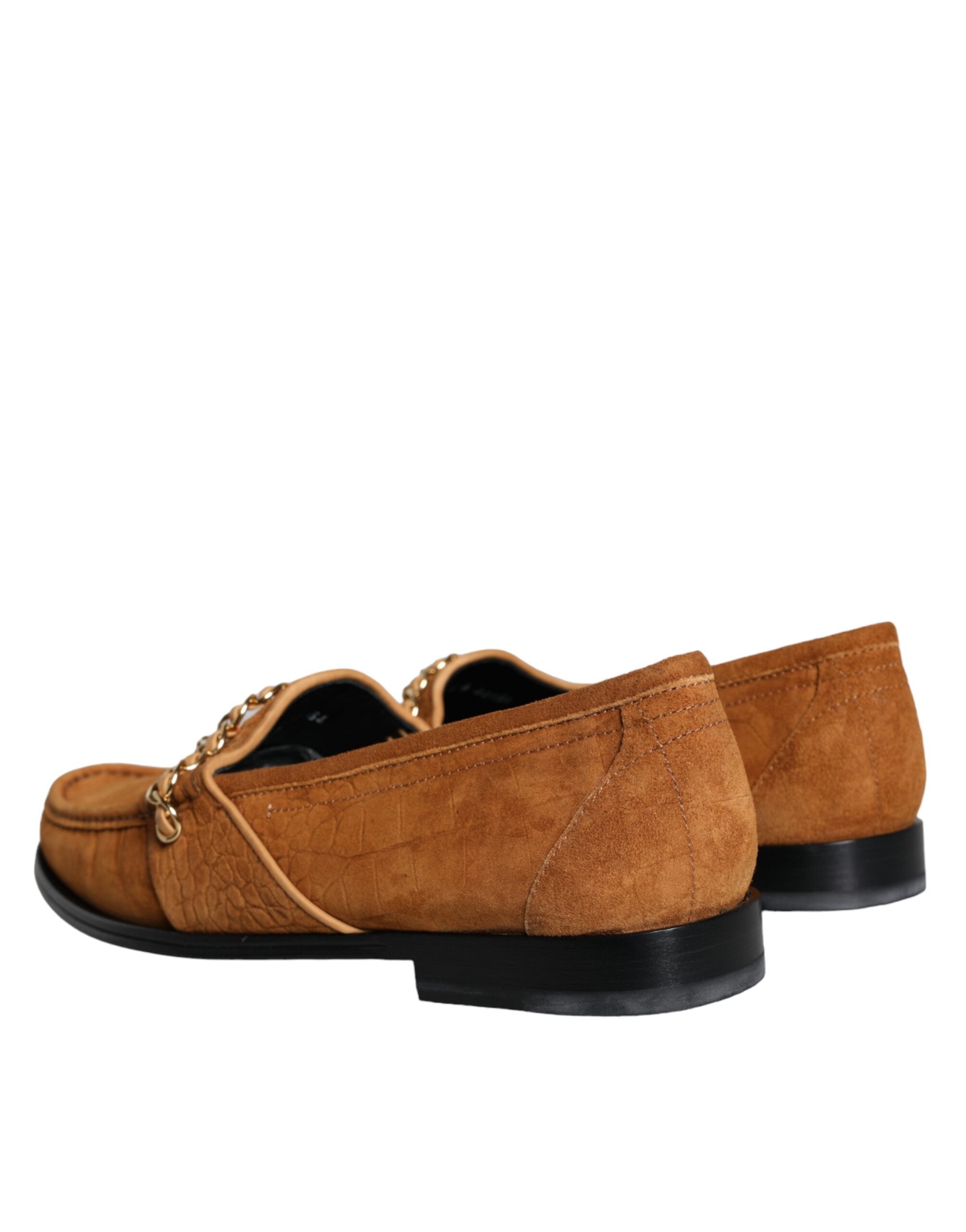 Mocassini slip-on in pelle velluto marrone con logo